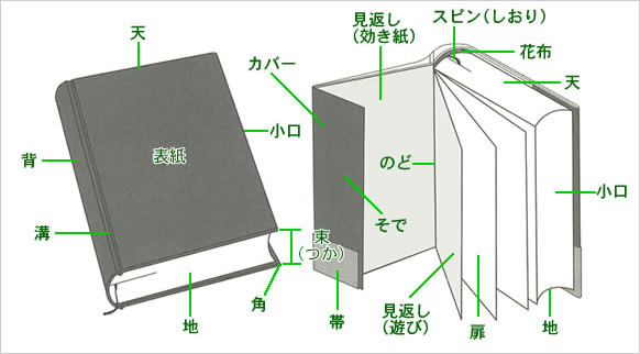 本の各部の名称